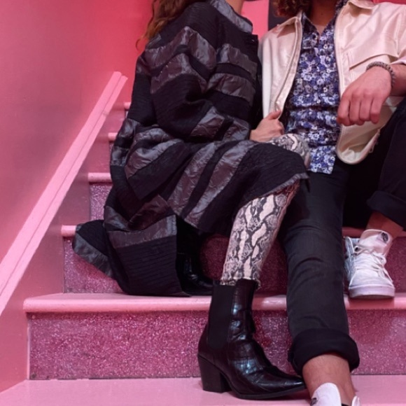 Black Striped Long Coat - Picture 1 of 5